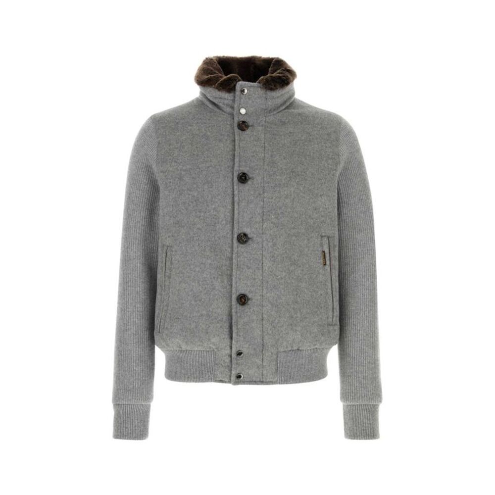 Moorer Men Grey Wool Blend Levion Down Jacket